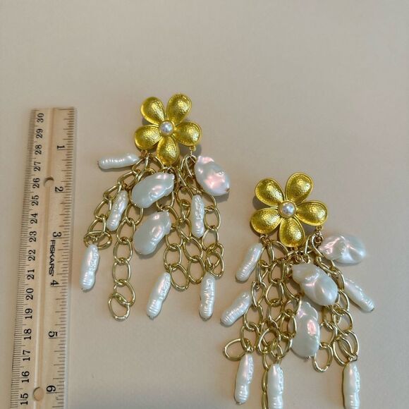 Flower statement earrings N1063 - Picture 4 of 4